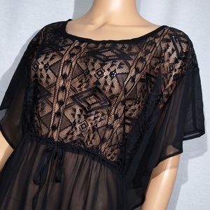 xhilaration:  Sheer Cover Up Black Dress  M (M)